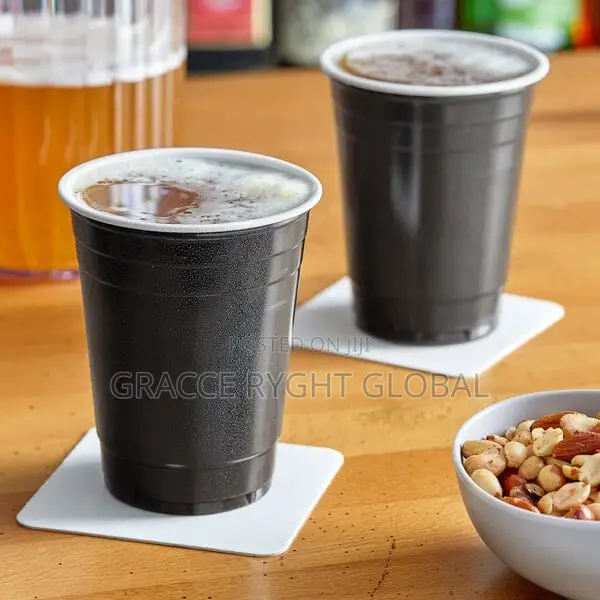 50pcs Black Disposable Plastic Cup