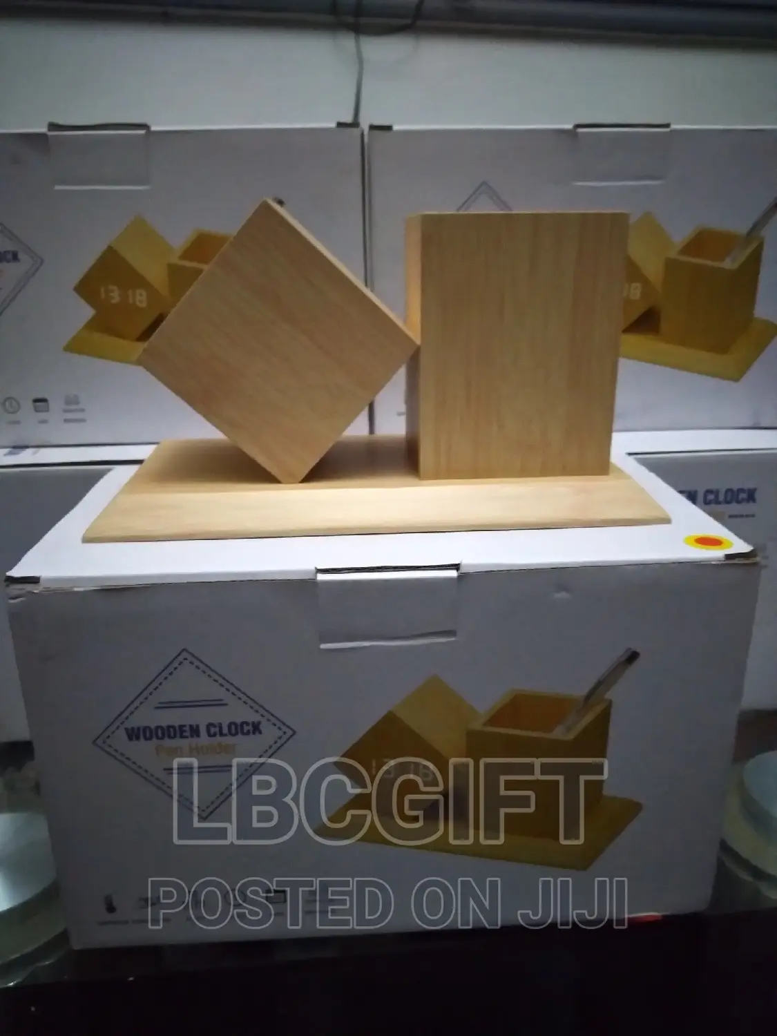 Multifunctional Wooden Pen Holder With Clock (Wholesales Only)