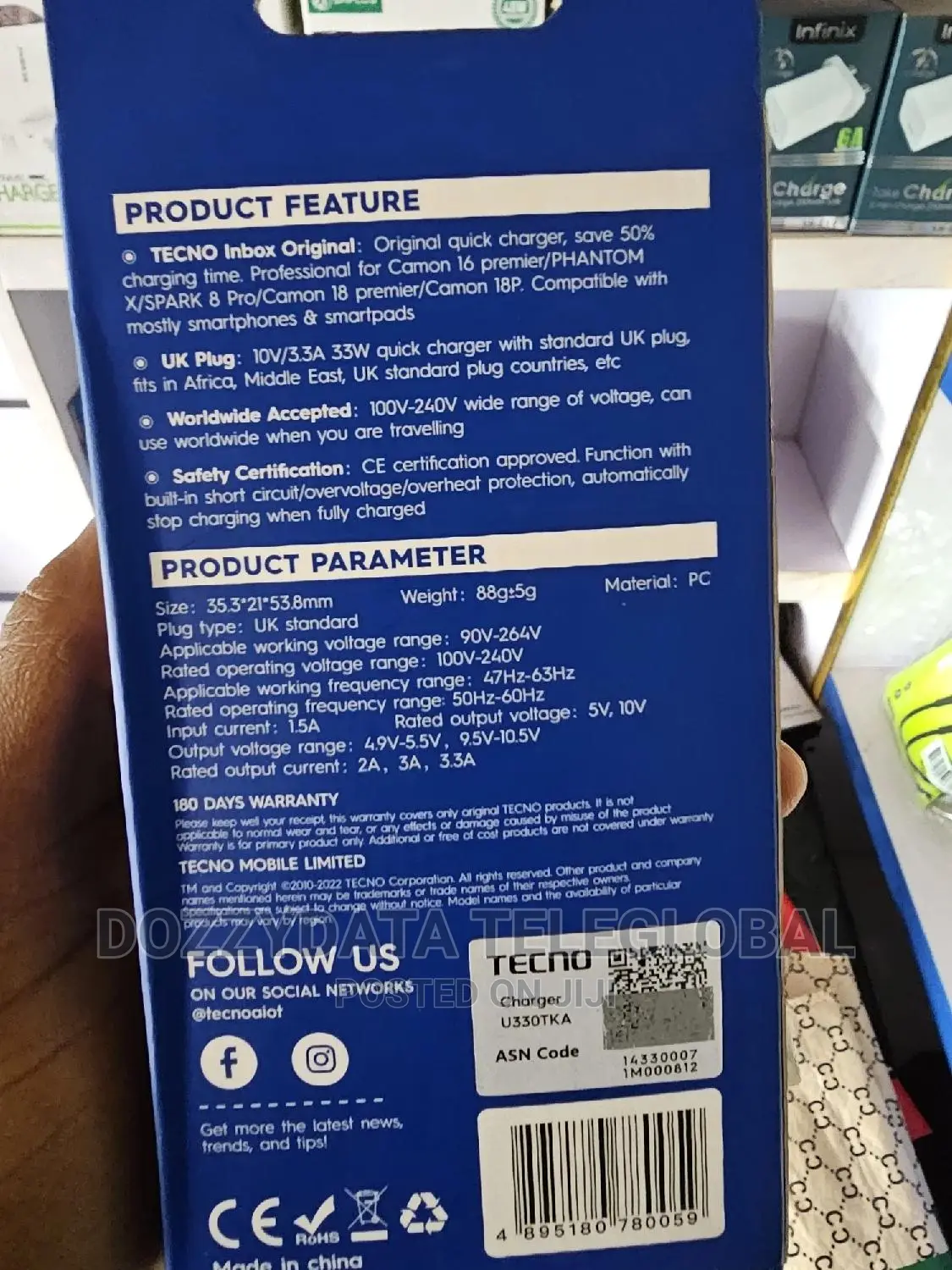 33W Charger for TECNO Camon Charger Original Adapter Charger