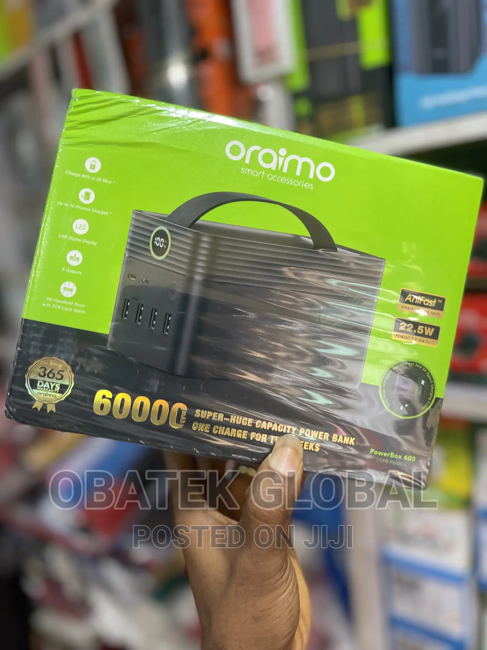 Oraimo 22.5W Super Fast LED Light 60000mah Power Bank