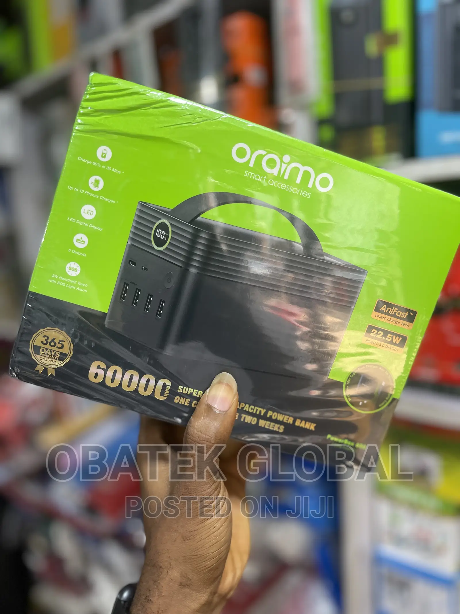 Oraimo 22.5W Super Fast LED Light 60000mah Power Bank