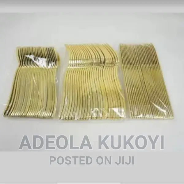 50 Packs of Gold Coated Plastic Disposable Cutlery