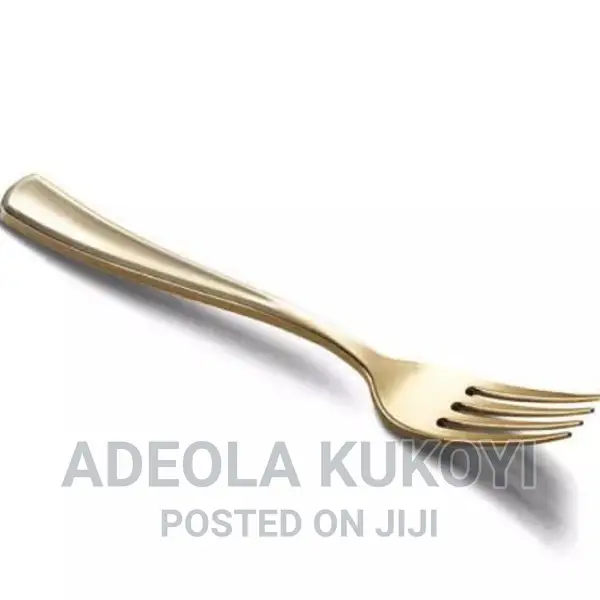 50 Packs of Gold Coated Plastic Disposable Cutlery