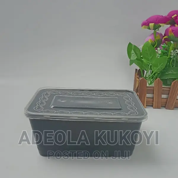 10 Packs of 1000ml Black Food Bowl