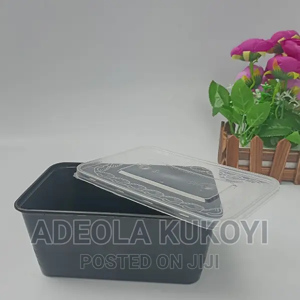 10 Packs of 1000ml Black Food Bowl