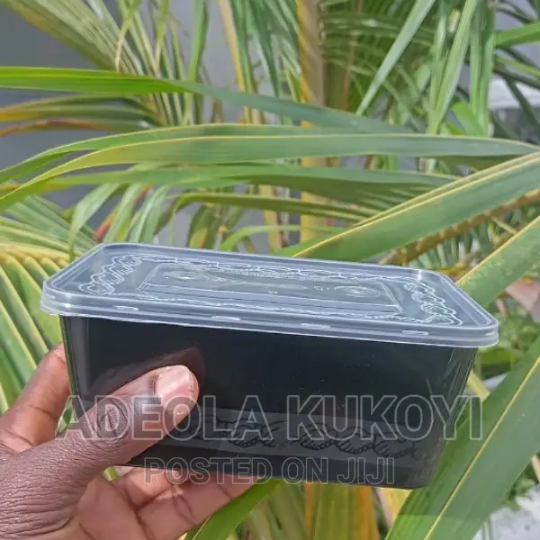 10 Packs of 1000ml Black Food Bowl