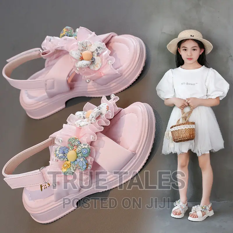 Embellished Girls Flower Sandals Sizes 26 to 37