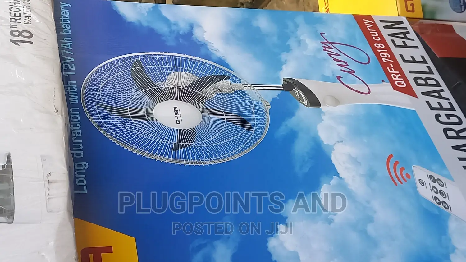 Qasa Curvy Rechargeable Grey Col Fan