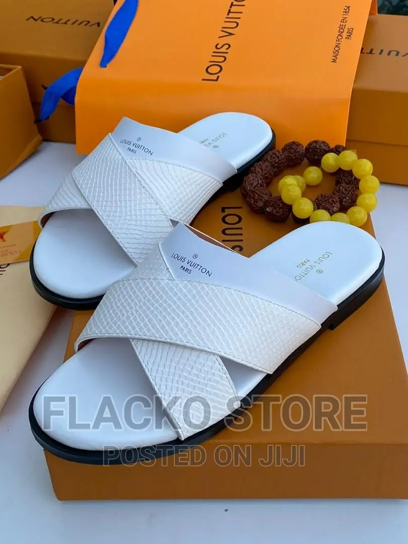 Original Louis Vuitton Leather Slippers