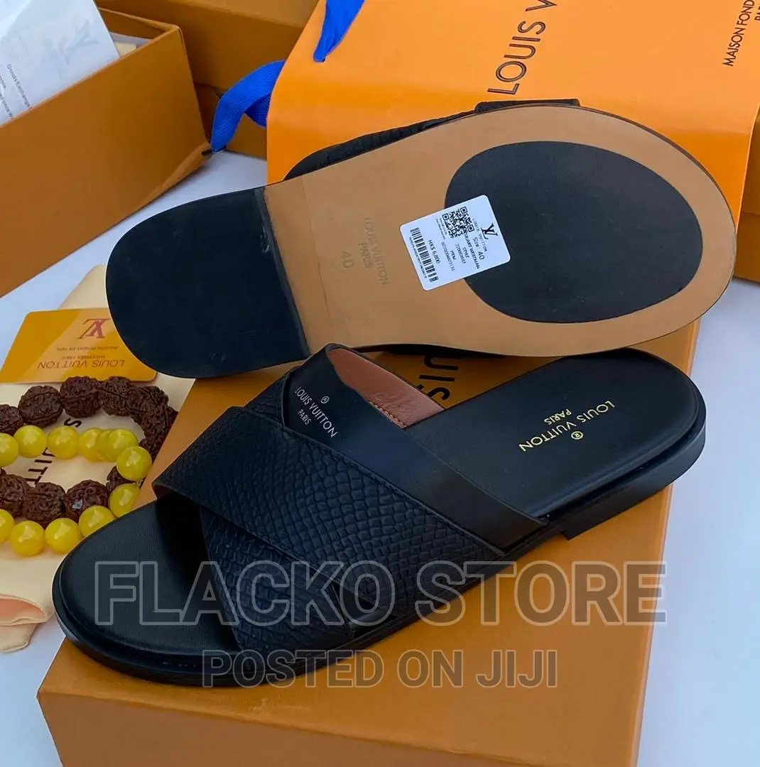 Original Louis Vuitton Leather Slippers
