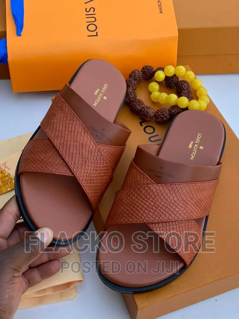Original Louis Vuitton Leather Slippers