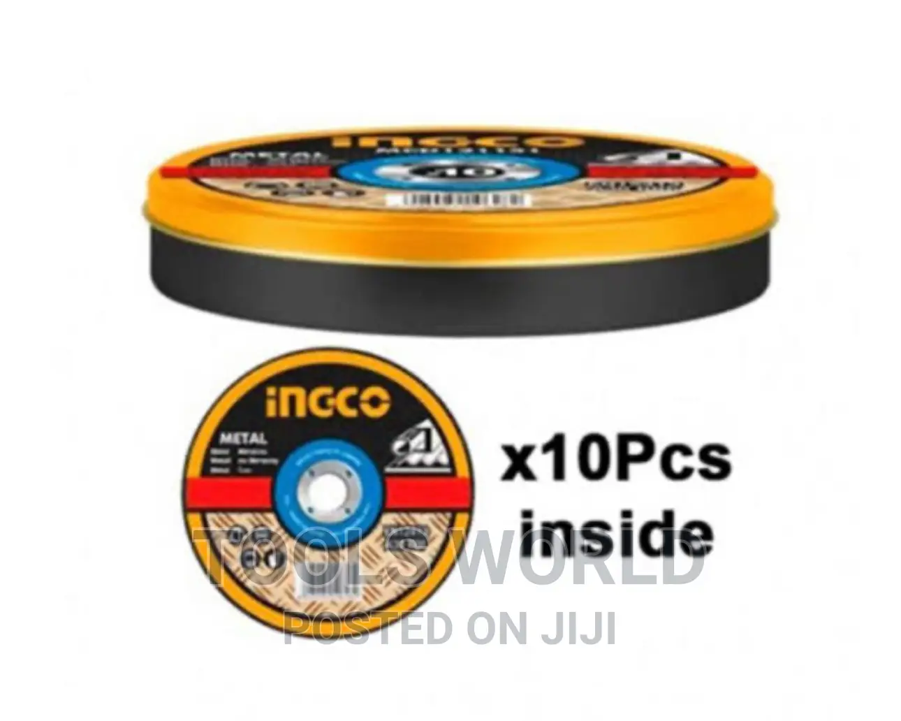 Ingco McD121155 Flat Centre Cutting Disc for Metal 10-Pieces