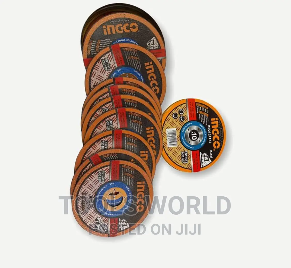 Ingco McD121155 Flat Centre Cutting Disc for Metal 10-Pieces