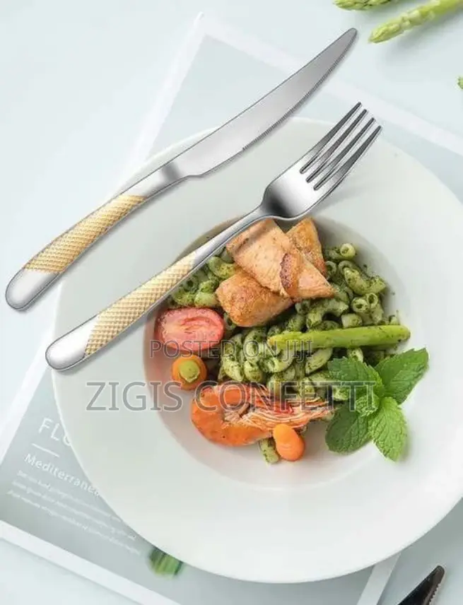 Stainless Steel Tableware 24-Piece Knife, Fork Spoon Set