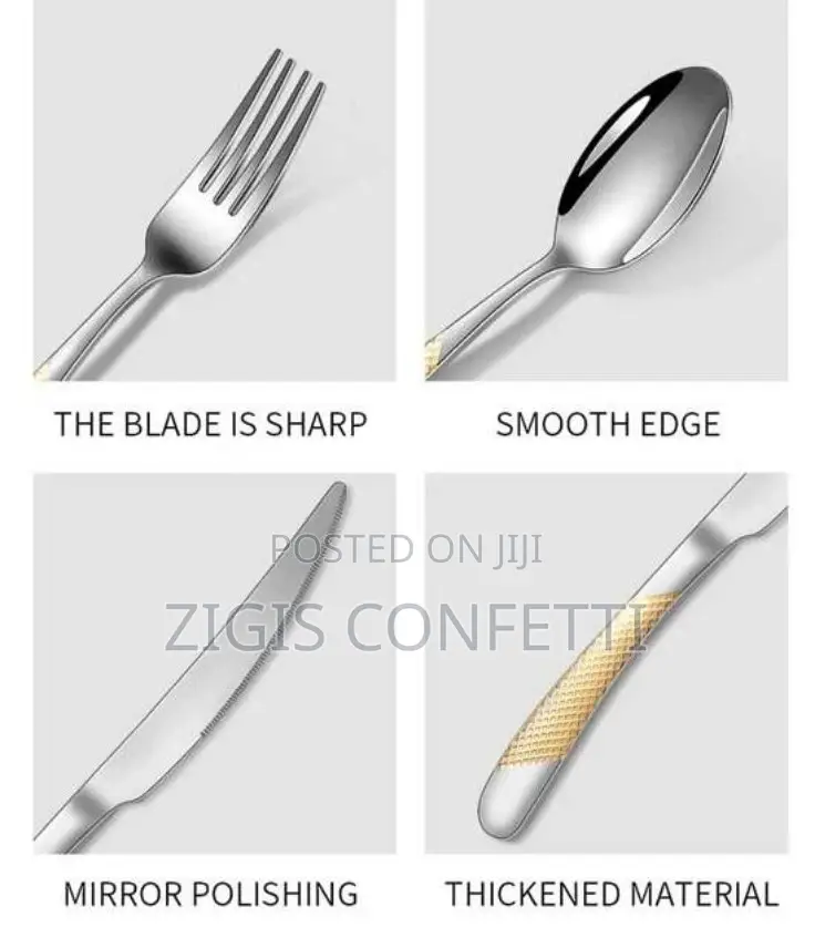 Stainless Steel Tableware 24-Piece Knife, Fork Spoon Set