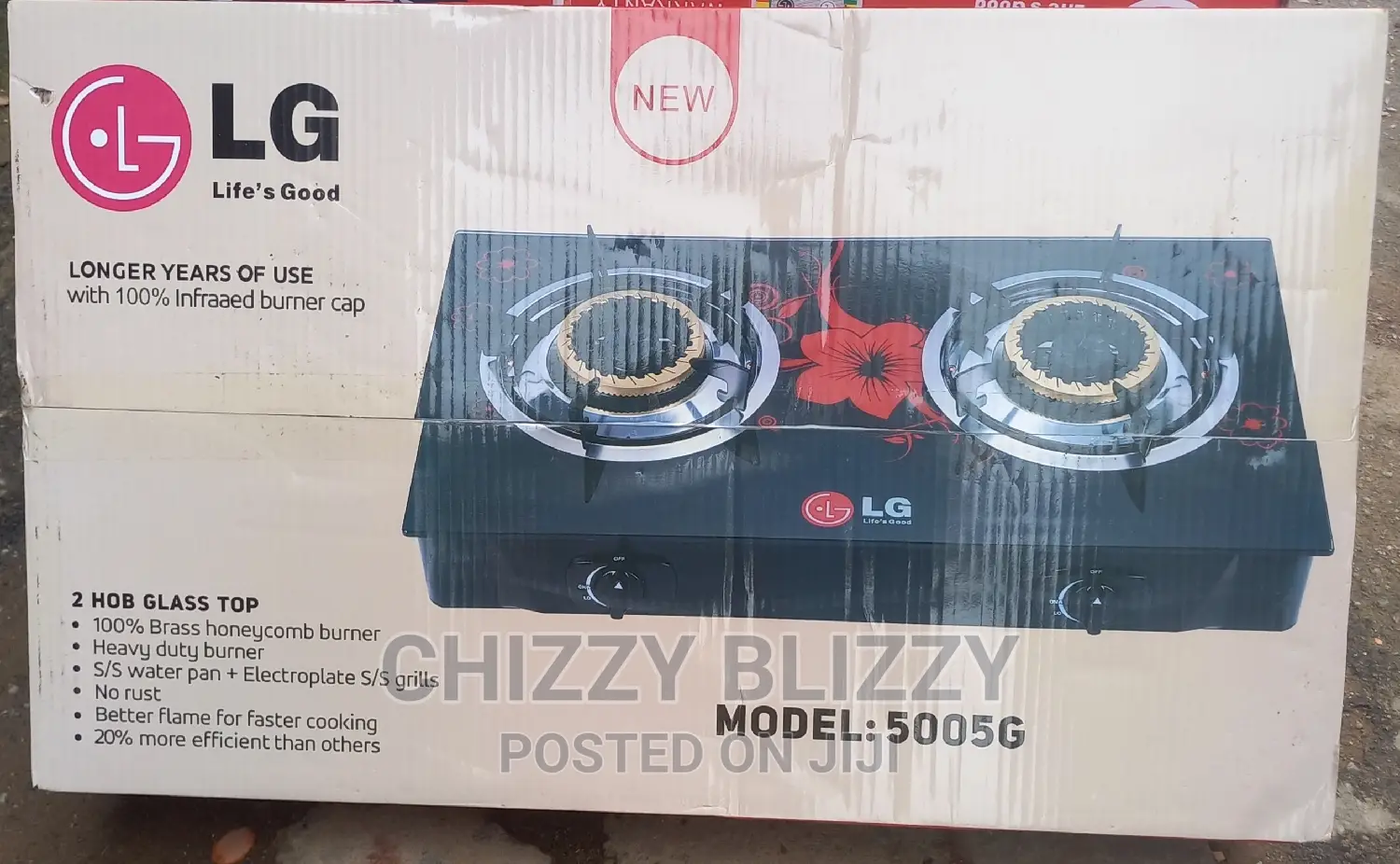LG Glass Gas 2burner