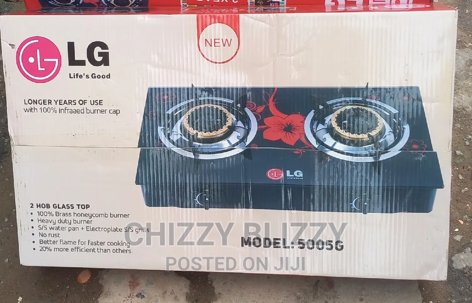 LG Glass Gas 2burner