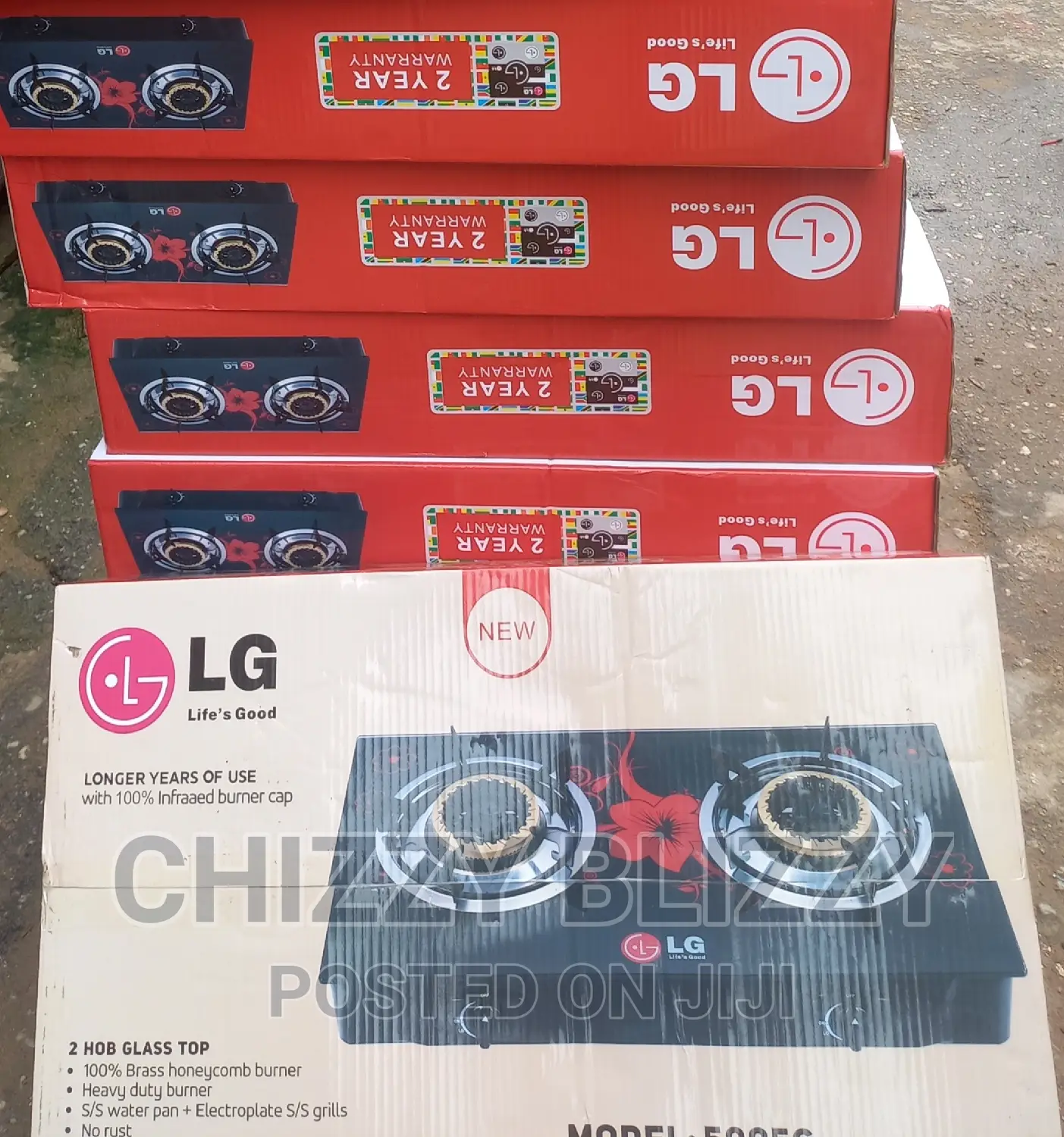 LG Glass Gas 2burner