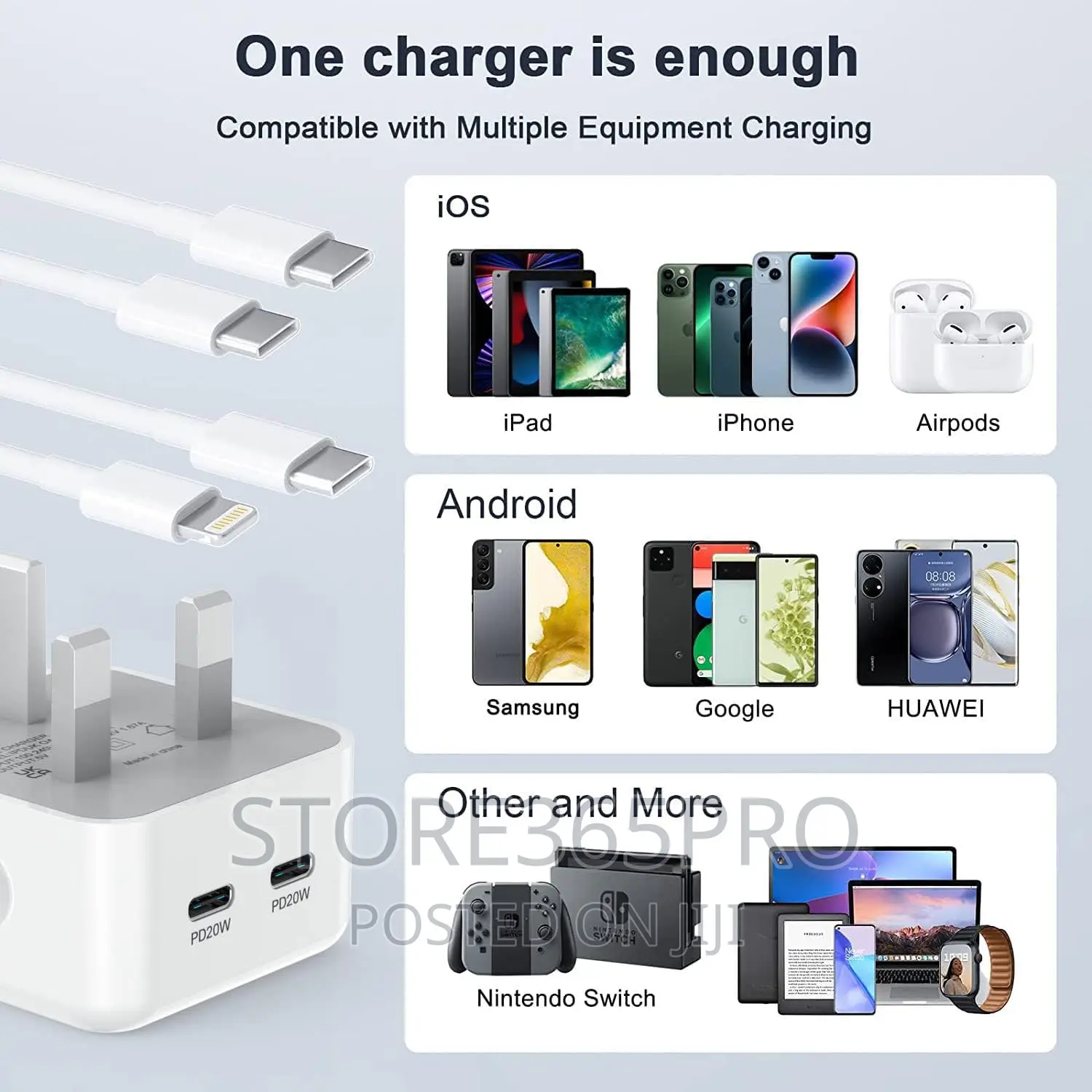 Magnetic Apple iPhone Charger With Two Cables