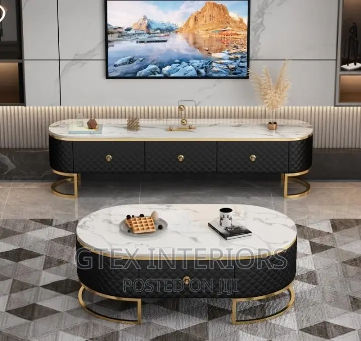 Marble Center and Tv Stand