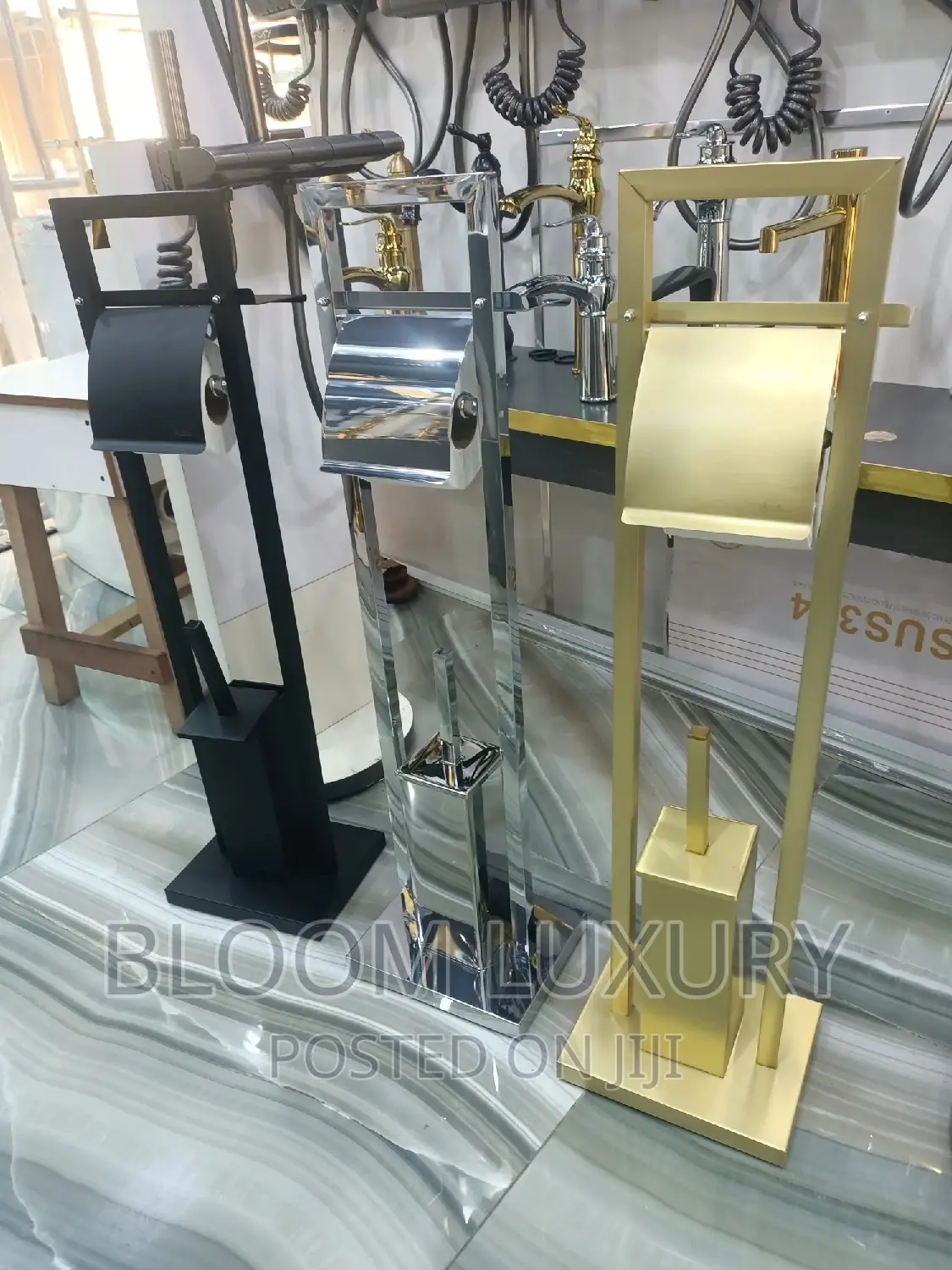 Freestanding Toilet Brush and Tissue Holer