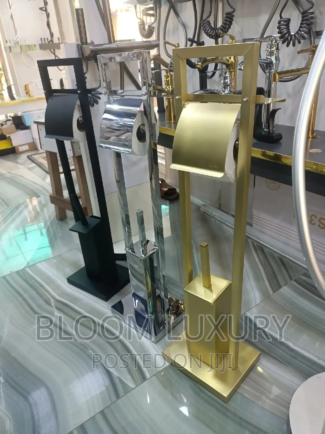 Freestanding Toilet Brush and Tissue Holer