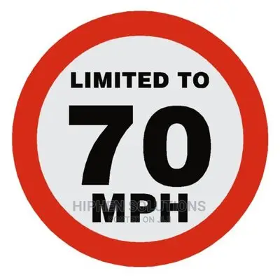 Maximum Speed 70 Kilometers Hour Km/H Speed Limit Sign