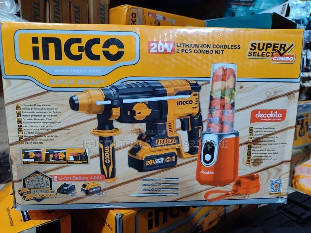 Ingco Lithium -Lon Cordless 20v Rotary Hammer Blender