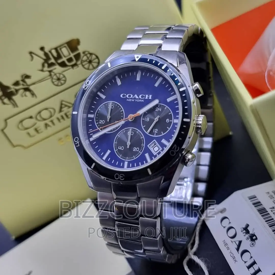 Original COACH Silver Steel Chain Watch Available in Store