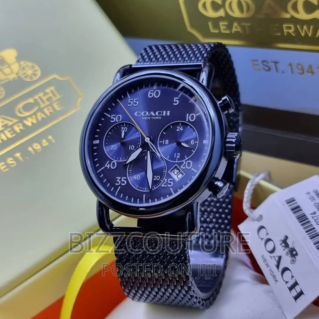 Original COACH Blue Mesh Chain Watch Available in Store