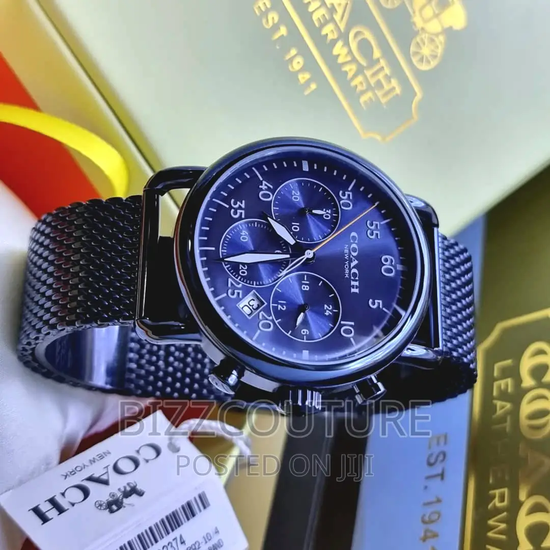 Original COACH Blue Mesh Chain Watch Available in Store