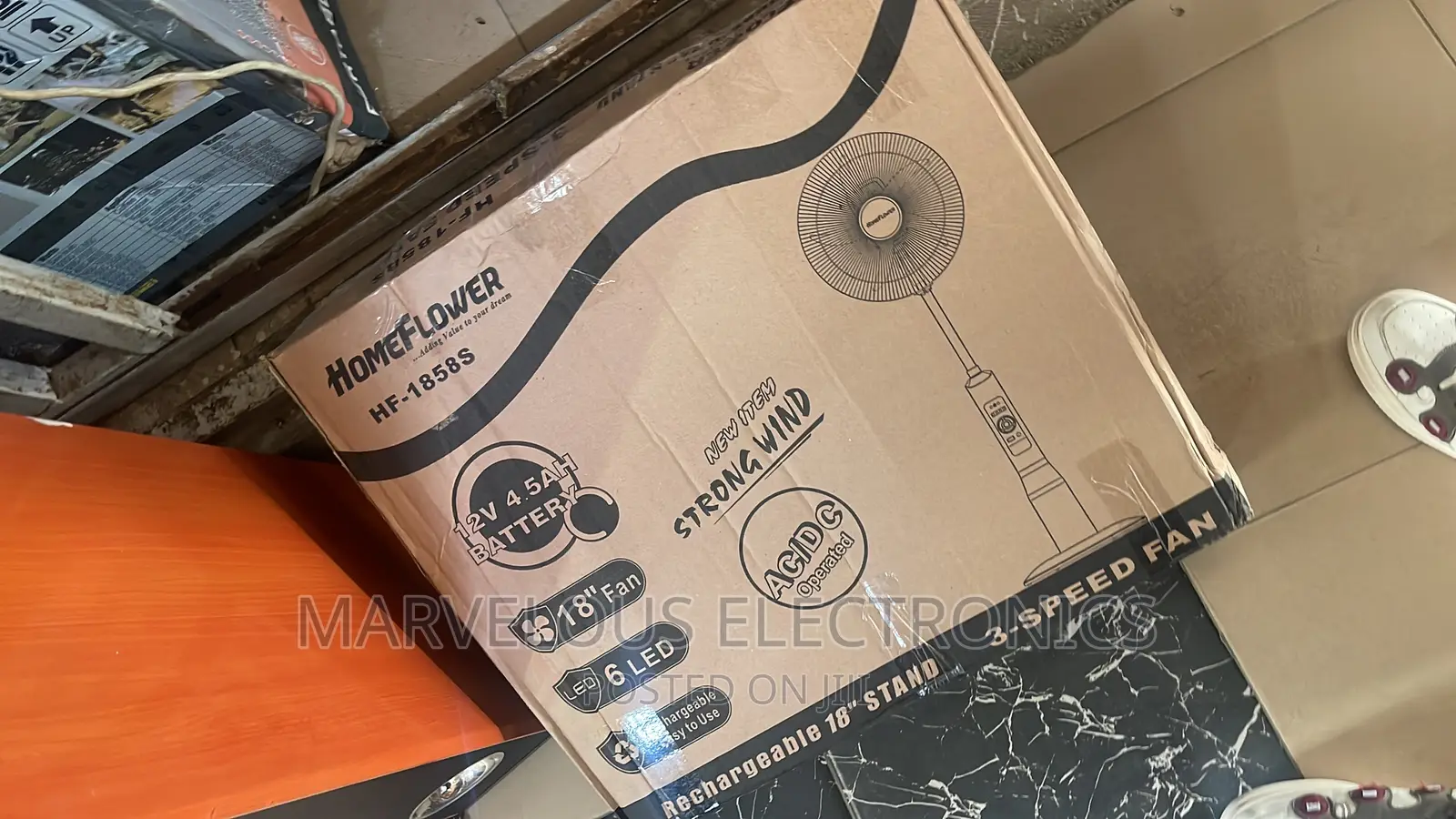 Brand New Home Flower 18inch Rechargeable Standing Fan