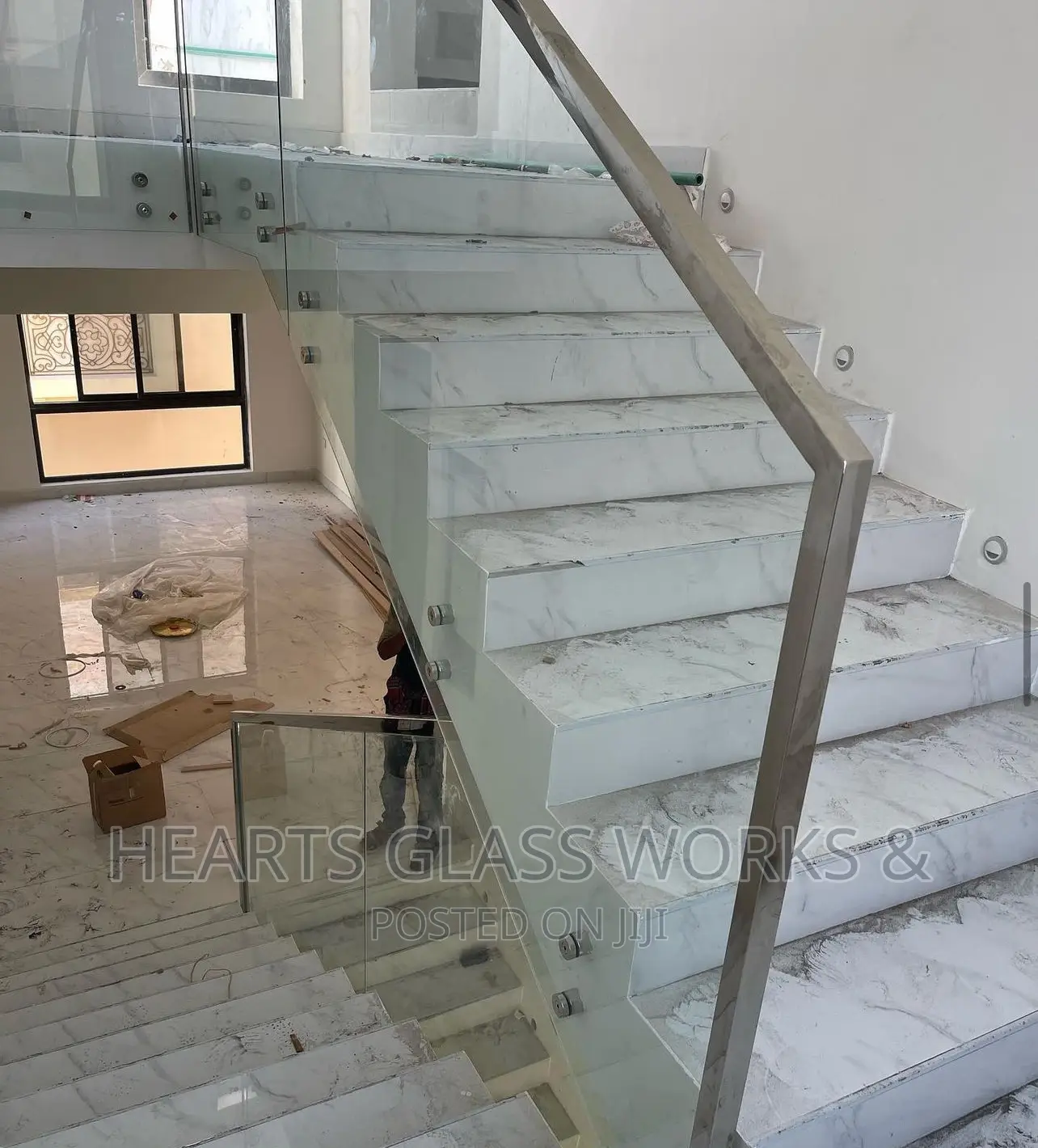 10mm Tempered Glass Railings With 50mm Sus 304 Stainless.