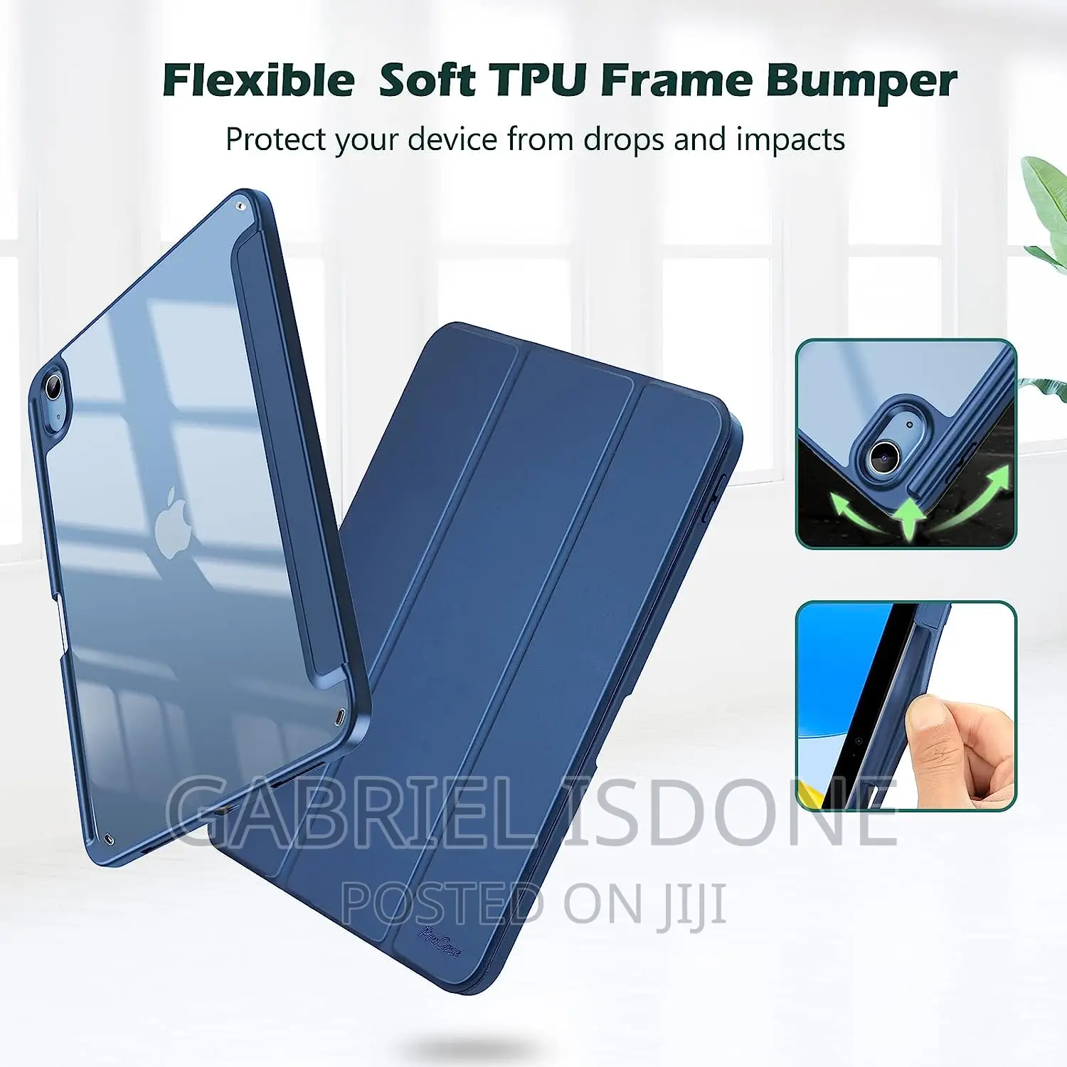 iPad Cover 10th Gene iPad Case 10.9 Inch, Transparent Back