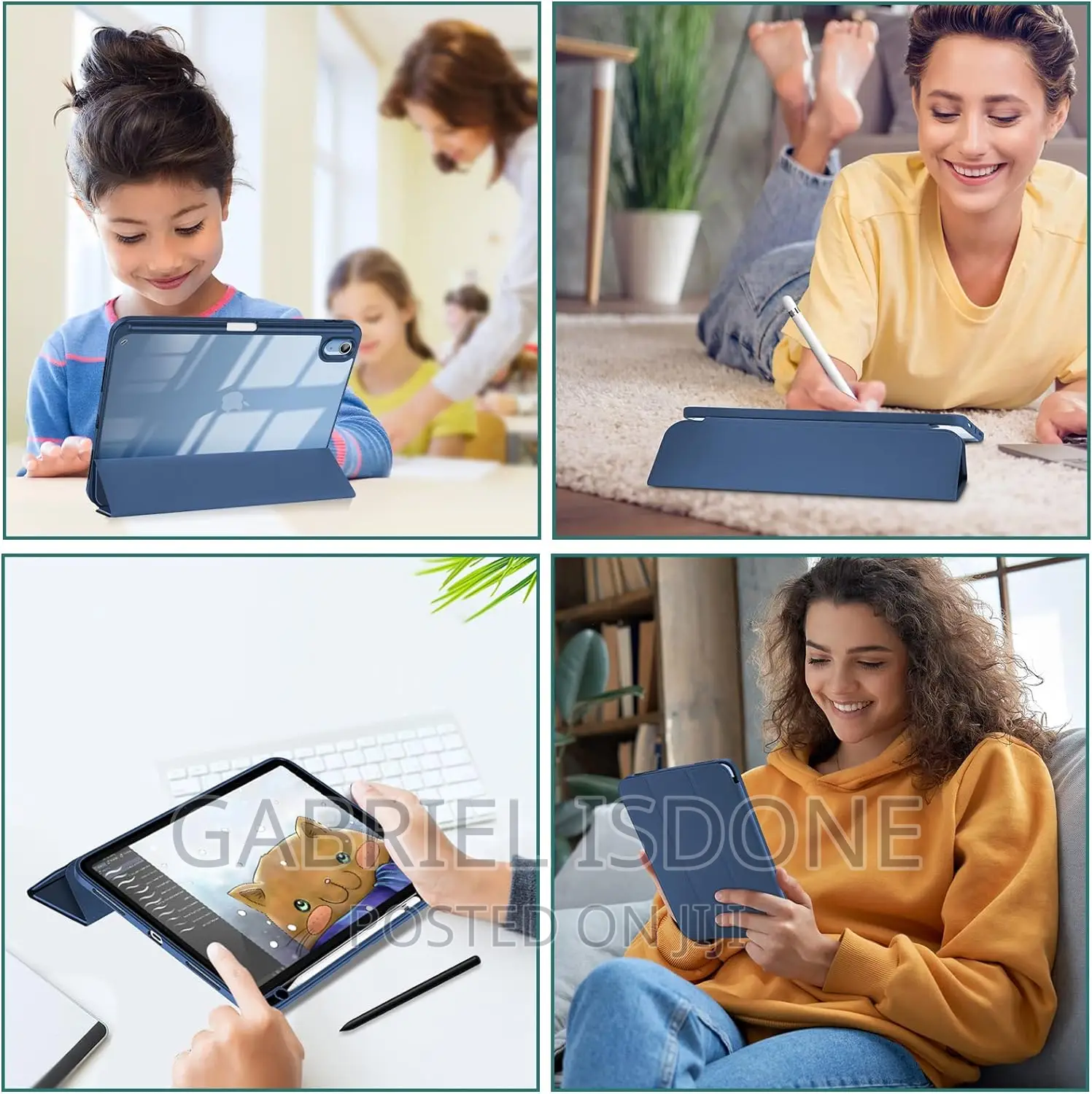 iPad Cover 10th Gene iPad Case 10.9 Inch, Transparent Back