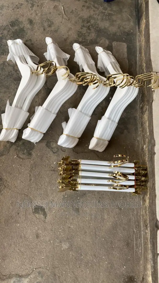 Luxury White Hangers With Gold Head