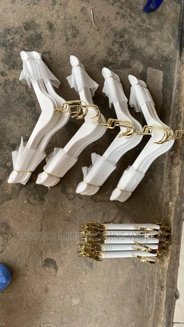 Luxury White Hangers With Gold Head