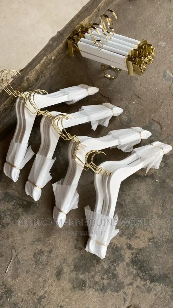 Luxury White Hangers With Gold Head