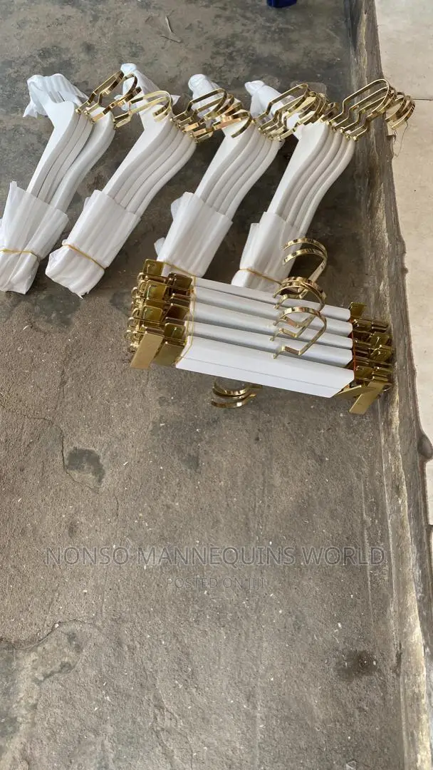 Luxury White Hangers With Gold Head