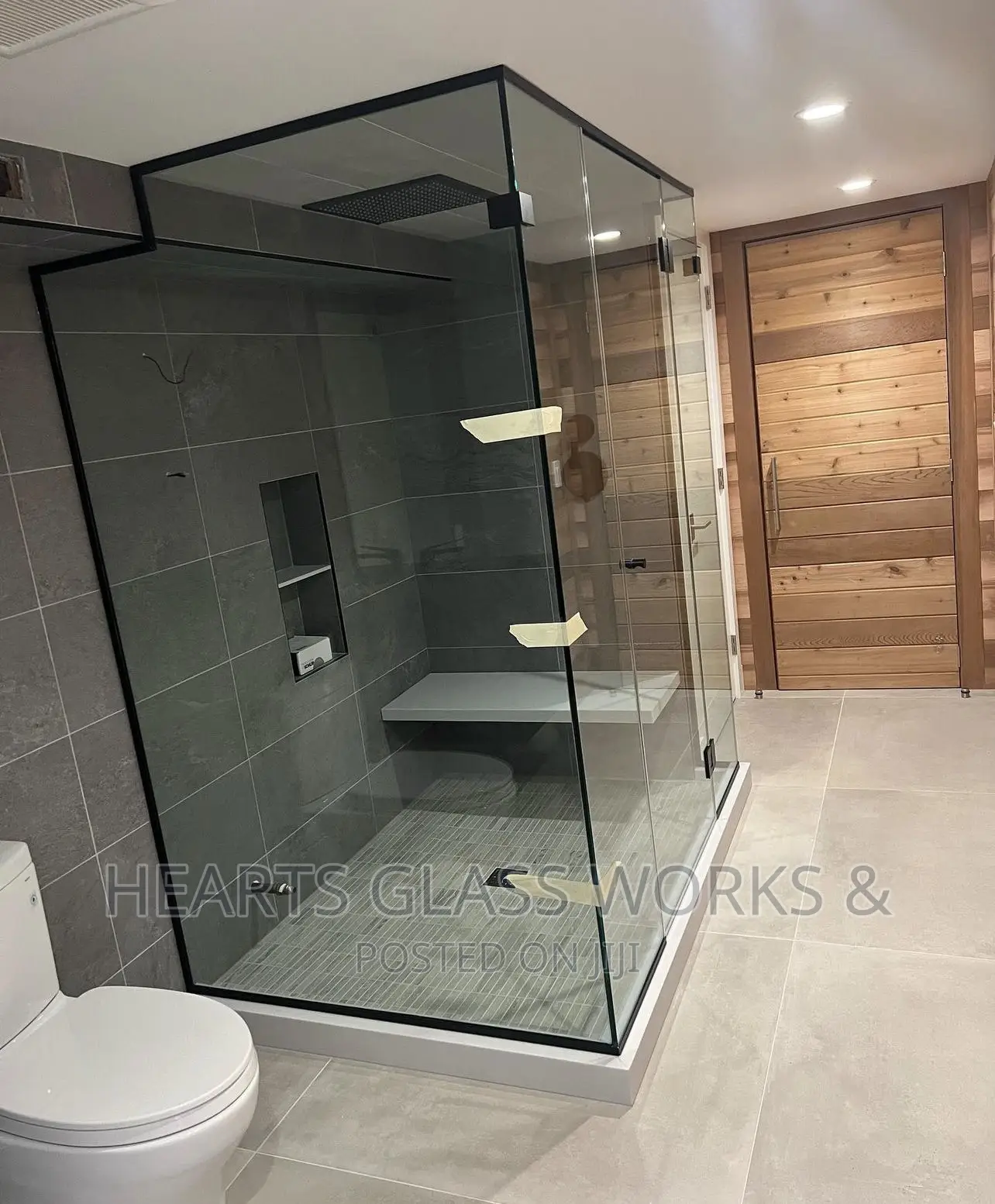 Custom Made Shower Enclosure — Smoke Grey Tempered Glass
