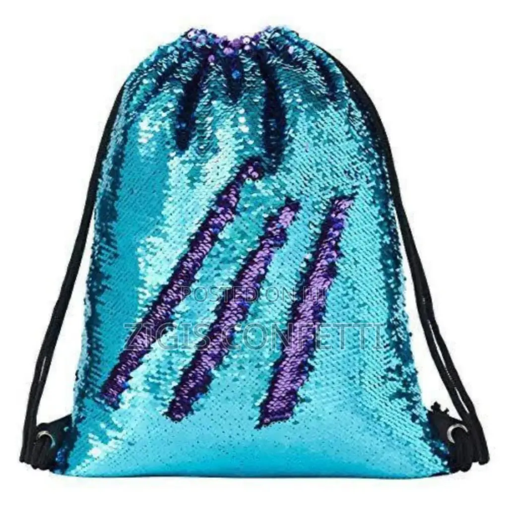 Shiny Sequin Drawstring Backpack: Gym and Dance Bag
