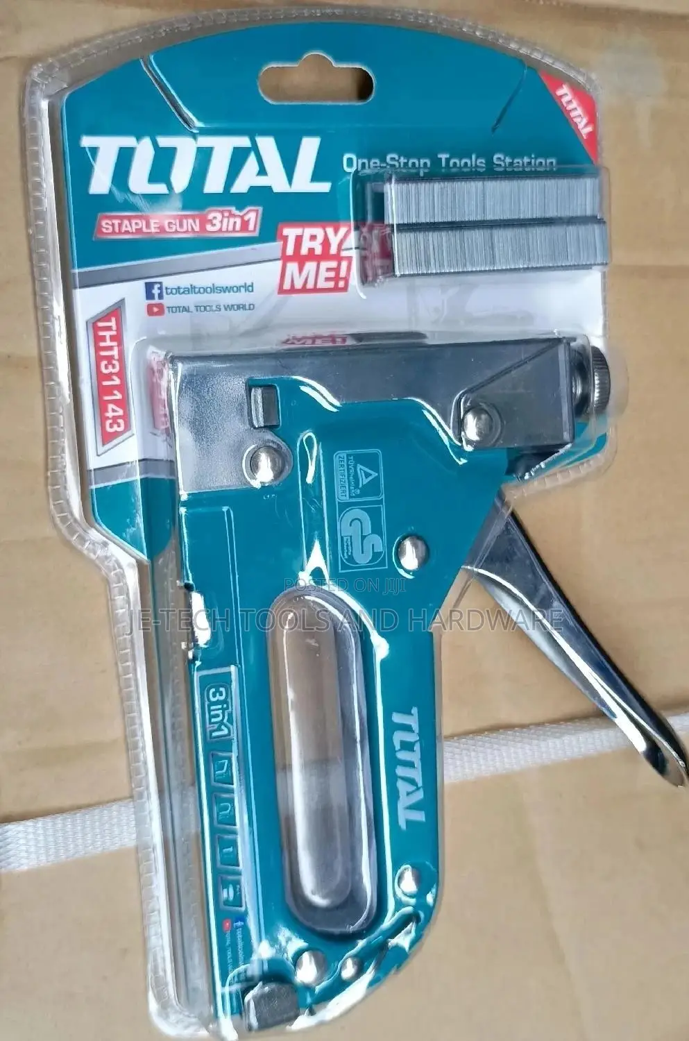 Total 3 in 1 Staple Gun With Staples and Nails