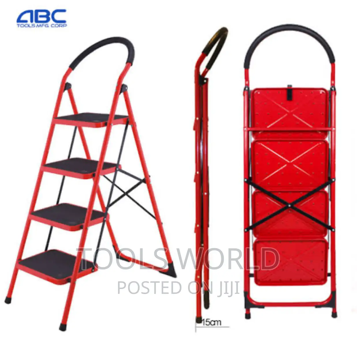 Red and Black 4 Step Ladder
