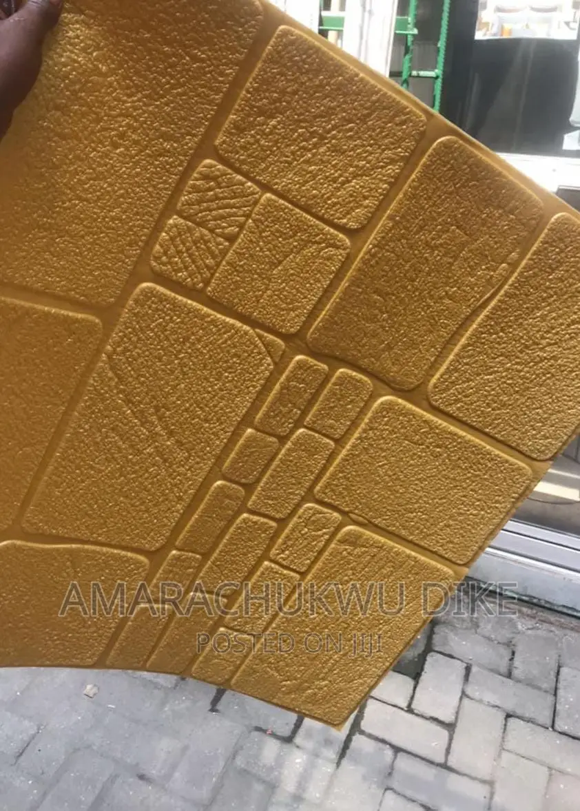 Quality Foam Design Adhesive Wallpaper Sticker (Gold Color)