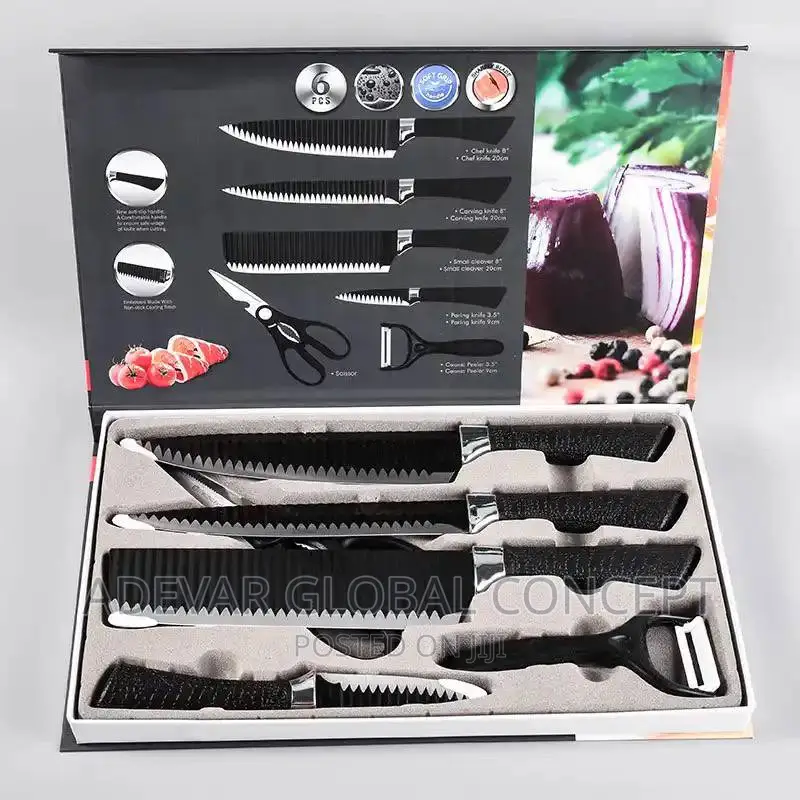 Kitchen Knives Set Scissors Peeler Sharp Stainless Steel