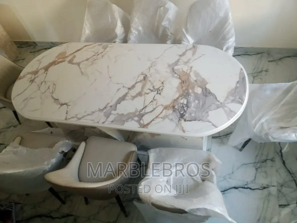 MB6* 8 Sitters Marble Dining Table, Size:- 224x106x55