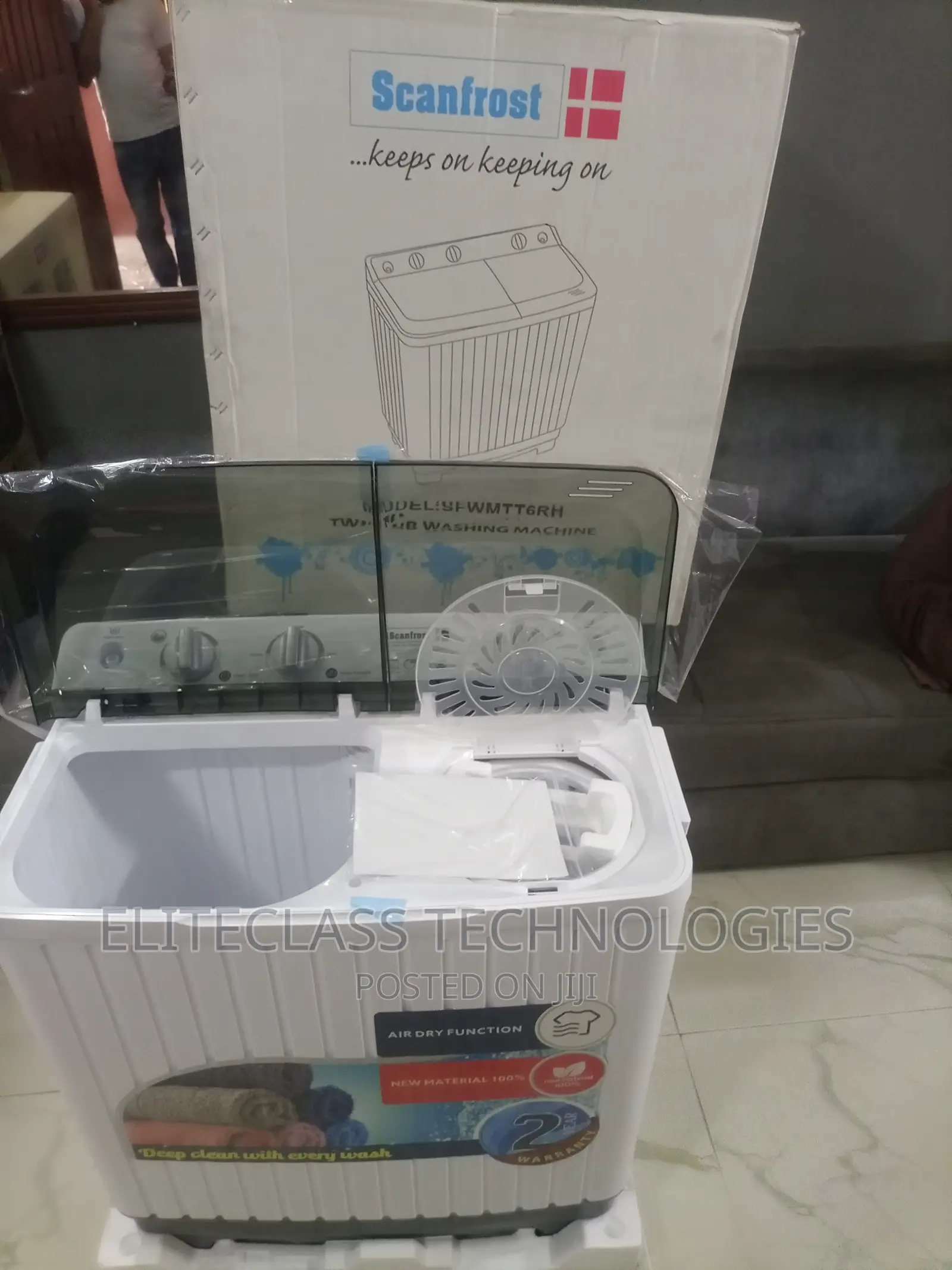 Spin Dry Scanfrost Twin Tub 6kg Washing Machine-Sfwmtt6rh