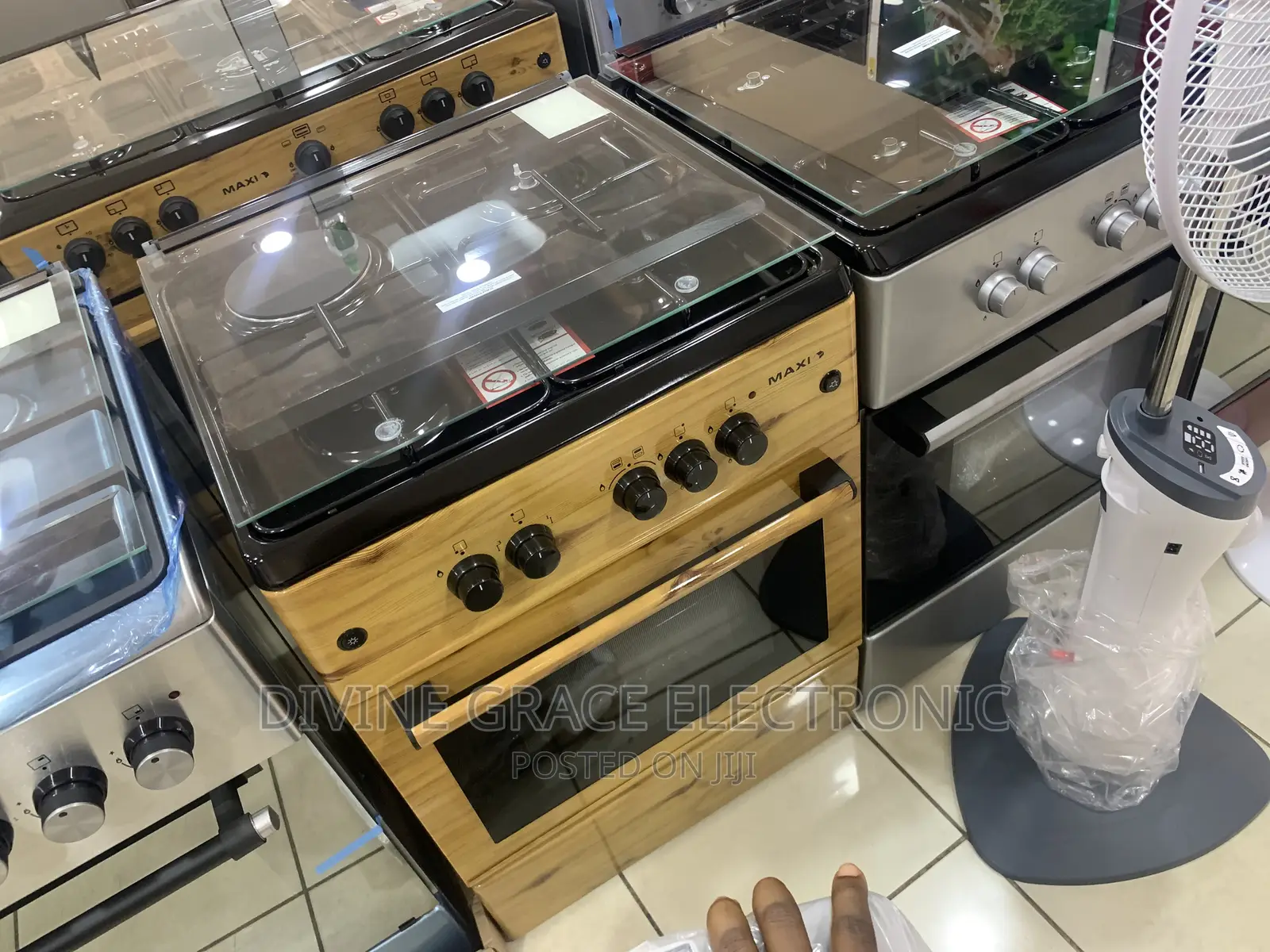 60x60 Maxi Gas Cooker, One Electric 3bunner