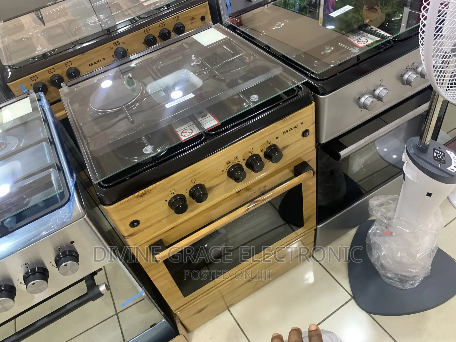 60x60 Maxi Gas Cooker, One Electric 3bunner