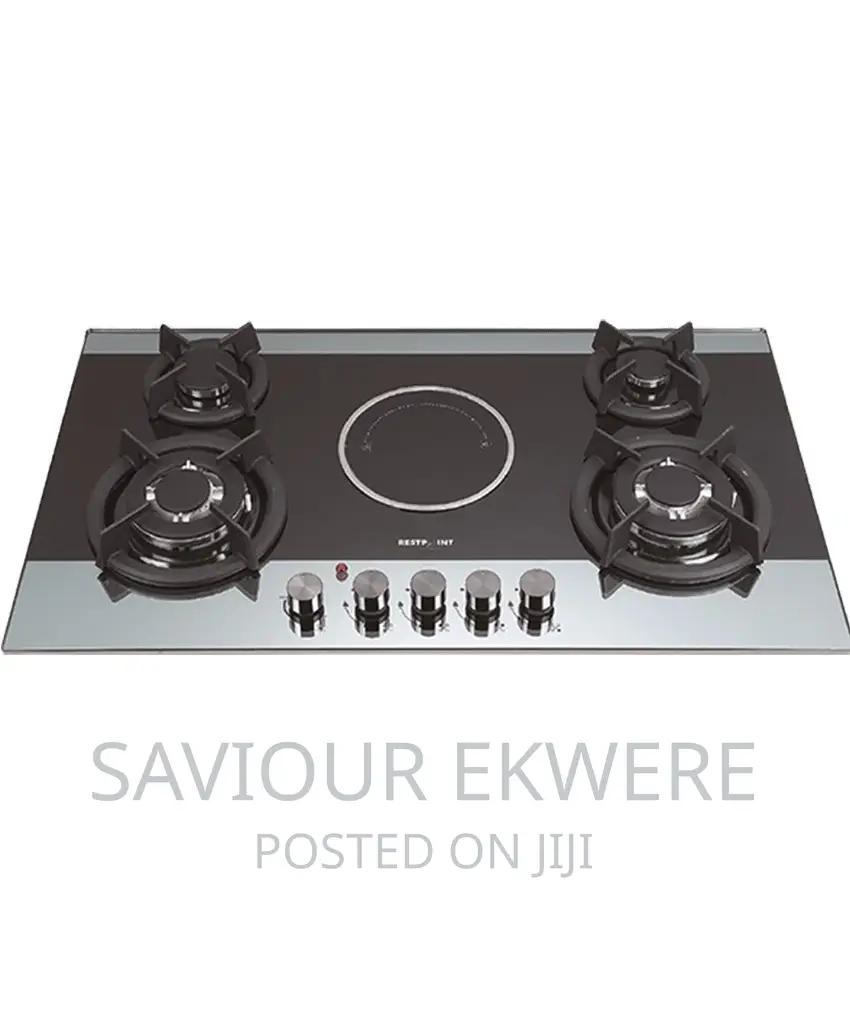 4 Gas Burner + 1 Hotplate in-Built Gas Cooker